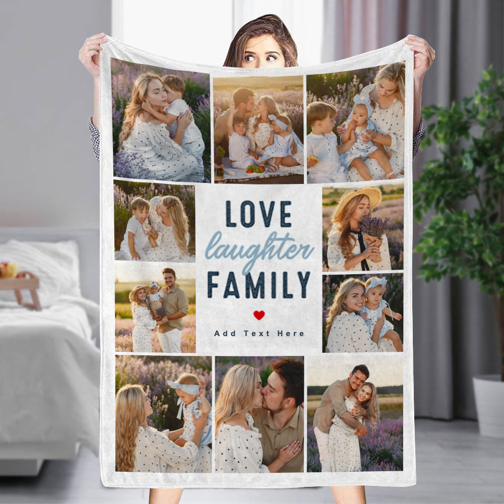 Custom 10 Photos&Text Fleece Blankets