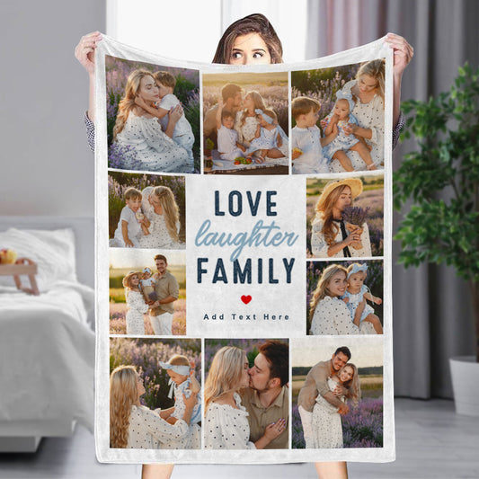 Custom 10 Photos&Text Fleece Blankets